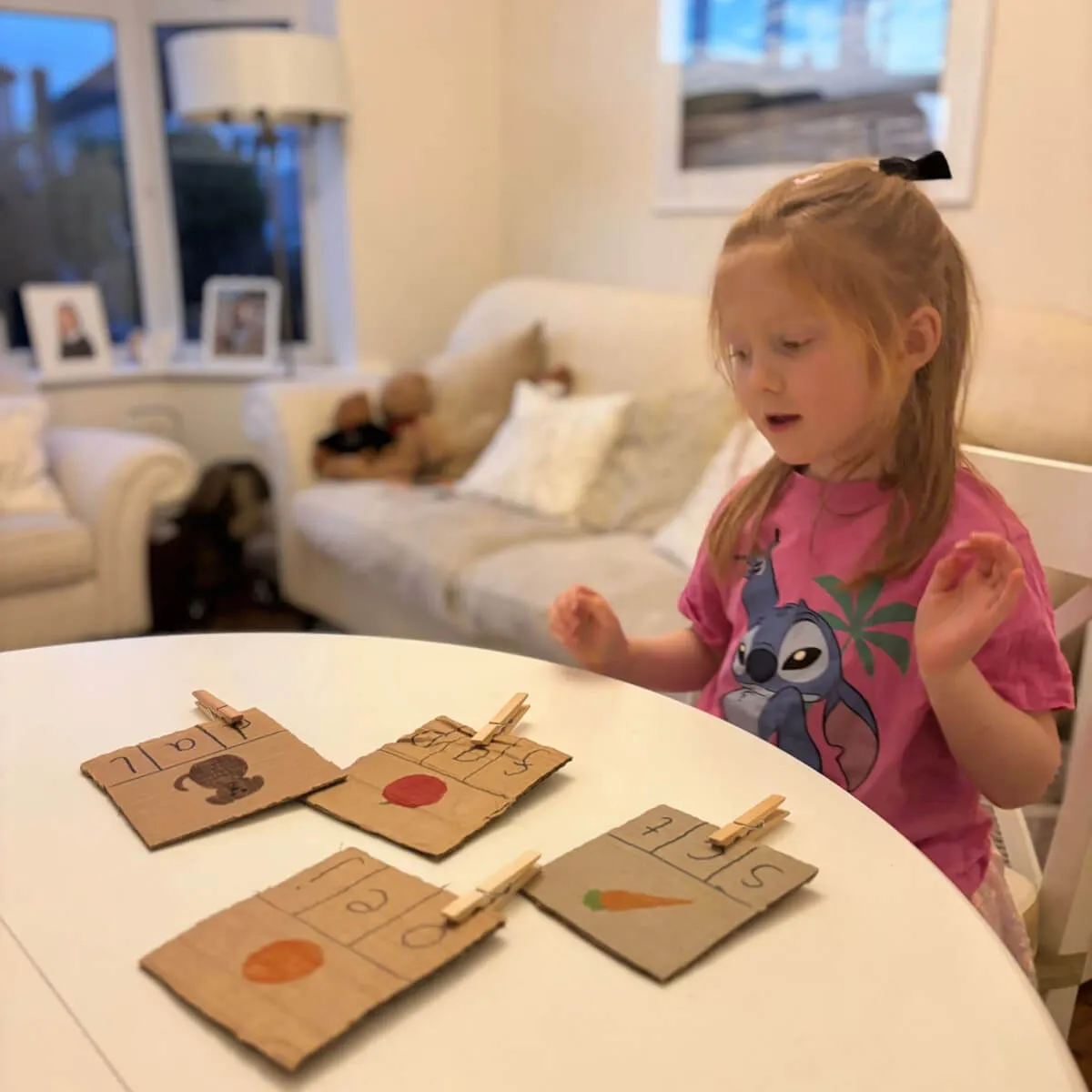 Child writing on whiteboard