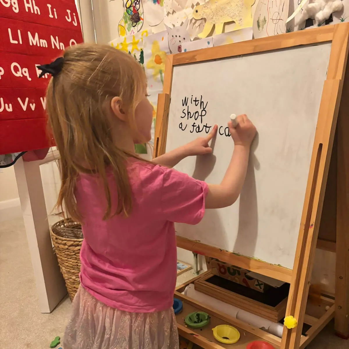 Writing practice session