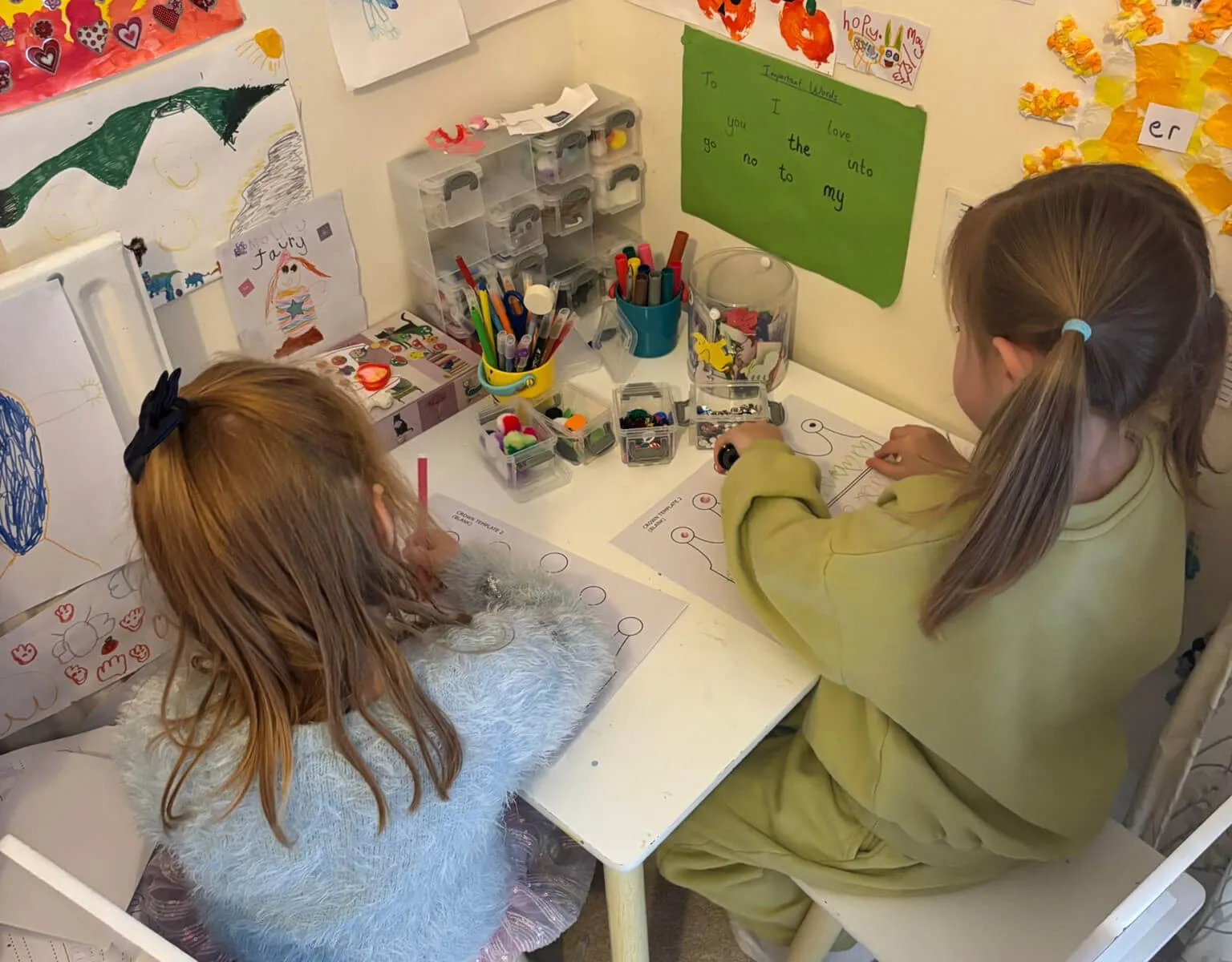 Child engaging in creative activities